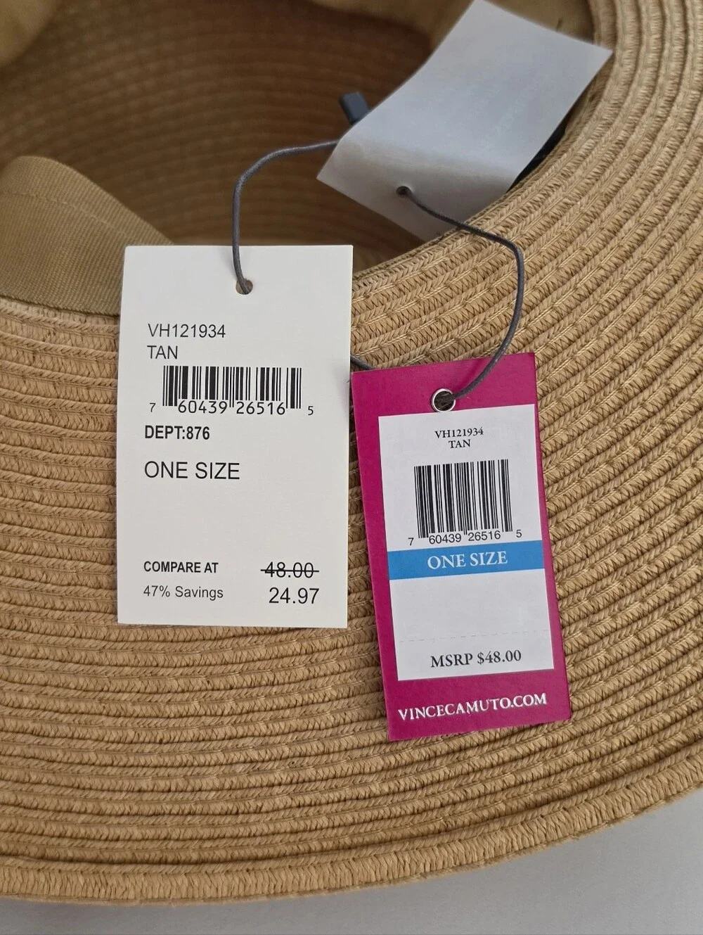 Vince Camuto Grosgrain Straw Panama Hat